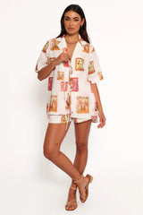 Aaliyah Shorts - White Multi