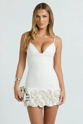 Sculpted in Roses Mini Dress