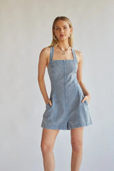 Corey Denim Open Back Romper