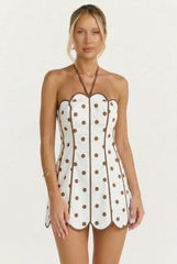 Stracciatella Scallop Mini Dress