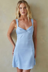 Lizzy Front Twist Tie Back Mini Dress