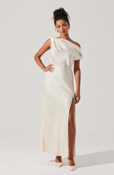Monroe Satin Off Shoulder Maxi Dress