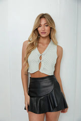 Sage Pointelle Knit Vest