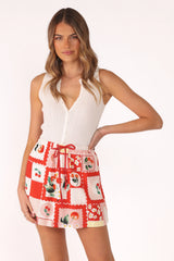 Keely Mini Skirt - Cherry