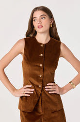 Corduroy Button Front Vest