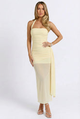 Sheer Intentions Halter Maxi Dress