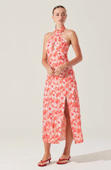 Marissa Floral Halter Neck Midi Dress