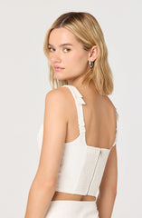 Alexcia Bow-Strap Cropped Corset Top