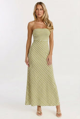 Late Lunch in Capri Striped Maxi Dress