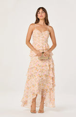 Coline Ruffle Chiffon Maxi Dress