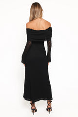 Wilma Off Shoulder Dress - Black