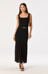 Halie Mixed Media Maxi Skirt