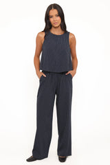 Elijah Pants - Navy White Stripe