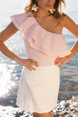 Kate One Shoulder Top - Petal Pink