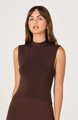 High Neck Tie-Back Midi Dress