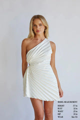 Carrie One Shoulder Plisse Mini Dress