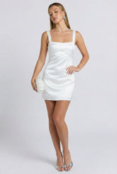Late Checkout Satin Mini Dress