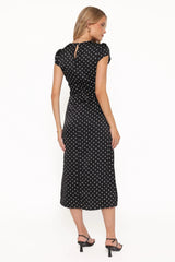 Lisbeth Midi Dress - Black Polka Dot
