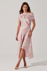 Mairyn Tie Dye Satin Midi Dress