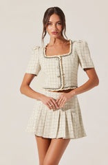 Zoela Contrast Trim Tweed Jacket