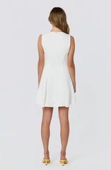 Tristan V-neck Self-Tie Godet Mini Dress