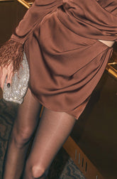 Catrina Satin Draped Mini Skirt