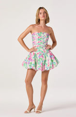 Ella Strapless Bubble Hem Mini Dress