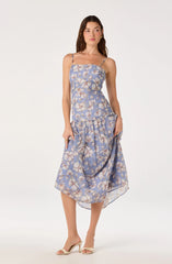 Ava Floral Pleated Midi Dress