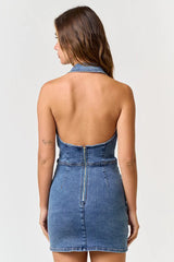Everyday Icon Denim Mini Dress - Large