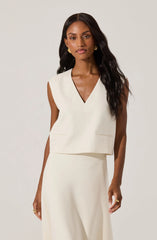 V-neck Tailored Sleeveless Top