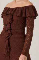 Dorian Ruffle Off Shoulder Dress