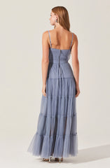 Mireya Bustier Tulle Maxi Dress