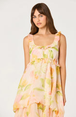 Serenidy Floral Ruffle Tiered High-Low Midi Dress