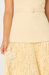 Caitlin Mixed Media Tweed Midi Dress