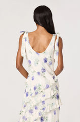 Fen Floral Tie-Strap Ruffle Midi Dress