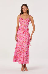 Mejra Floral Godet Knit Midi Skirt