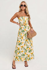 Villa Citrus Belted Maxi Dress