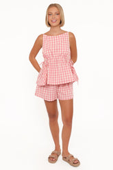 Rory Shorts - Pink Gingham