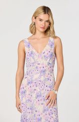 Symone Floral Godet Midi Dress