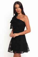 Ashly Off Shoulder Mini Dress - Black