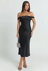 Late Night Satin Midi Dress