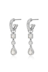 LUV AJ Bezel Stone Charm Huggies