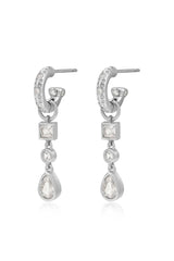 LUV AJ Bezel Stone Charm Huggies