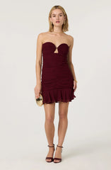 Salena Strapless Ruched Mini Dress