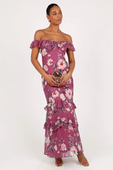 Irelynn Maxi Dress - Dark Rose Floral