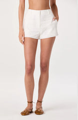 Mercy Eyelet Embroidered High-Rise Mini Shorts