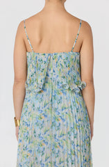 Makennah Plissé Floral Maxi Dress