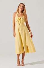 Katherine Linen-Blend Halter Midi Dress