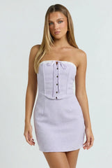 Lorraine Tweed Corset Mini Dress