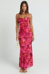 Shannon Mesh Floral Maxi Dress